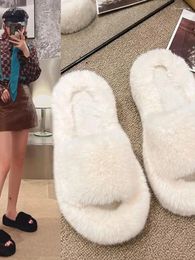 Slippers Large Size 2024 Autumn/winter Korean Version Thick Soled Outerwear For Home Versatile Flat Bottomed Fashionable