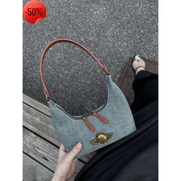 Factory Stores 2024 Autumn/winter New Wandering Planet Underarm Bag Fashionable and Versatile Handbag Unique Denim Shoulder