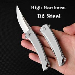 Tactical Knives High Hardness D2 Steel Folding Knife Quick Opening Outdoor EDC Camping Tactics Self-defense Tool Fruit Knives Box Open Pocket KnL2403