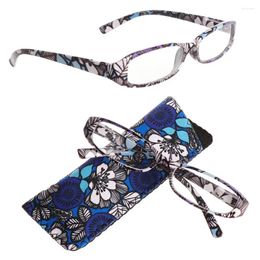 Sunglasses Magnifying Eye Wear Print Flower Matching Pouch Eyeglasses Reading Glasses 1.00- 4.0 Diopter Vision Care