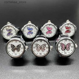 Other Watches Hot male and female couples simple atmosphere all-match quartz ring butterfly Roman numerals surface Y240316