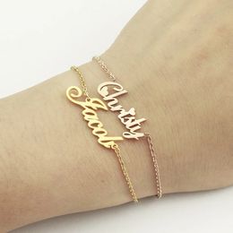 Gorgeous Tale Stainless Steel Any Names Bracelet Handmade Personalized Bracelet for Women Name Plate Jewelry Exquisite Letters 240315