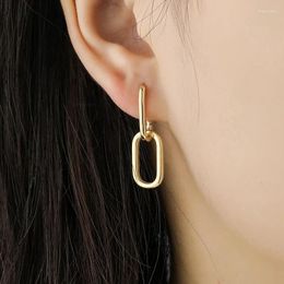 Hoop Earrings Trendy Authentic Geometric Oval For Women Simple Metal Style Detachable