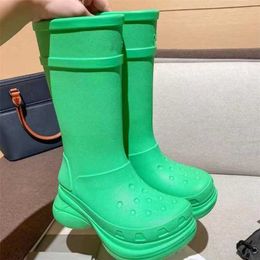 25% OFF Sports shoes 2024 Paris Home New Round Head Thick Sole Elevated Hole Rain Waterproof and Non slip Sleeve Knight Long Boots Female