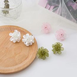 Stud Earrings 925 Silver Needle Fresh For Sweet Girls Spring Summer Flower Earring Super Fairy Frosted Clear Charming Stub