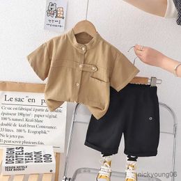 Clothing Sets Children Cotton Clothes Summer Baby Boy Cartoon Solid T Shirt Short 2Pcs/set Infant Kid Fashion Toddler Tracksuit 0-5 Years