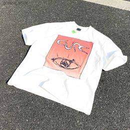 Men's T-Shirts Frog Drift Fashion Streetwear Rock Graffiti Printed Vintage Clothing Loose Oversized Tops Tees T Shirt For Men Unisex Q240316