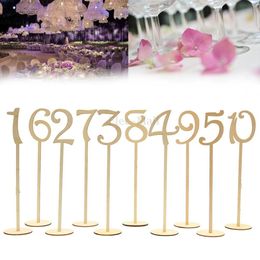 10pcspack Wooden Wedding Supplies Place Holder Table Number Figure Card Digital Seat Decoration 240301