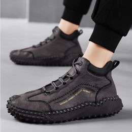 Men's Casual Shoes Sneakers Genuine Leather Fashion Handmade Retro Leisure Zapatos Casuales Hombres Men Shoes Fashion Comfortable Shoes
