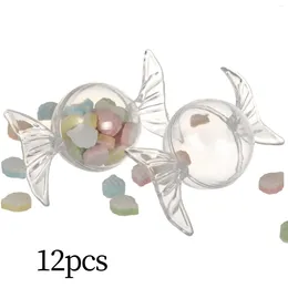 Jewelry Pouches 12x Candy Shaped Box Clear Beads Storage Containers Lovely Display Case For Small Parts Crafts Cufflinks Travel Party