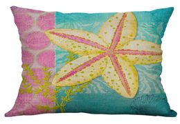 45x45cm Mediterranean wind seaside linen pillow Case Cotton Linen Throw Cushion Decorative Cover Home Sofa Decoration Painted3641946