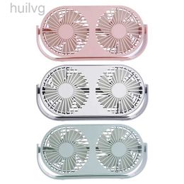 Electric Fans Double Desk Fan Small Tabletop Portable USB 3 Cooling Speed Adjustable for Head 240316