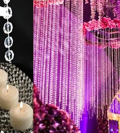 Party Decoration Acrylic Crystal Beads Chain Hanging Bead Curtain Garland Flowers Chandelier Decor Wedding Birthday XMAS Festive Supplies