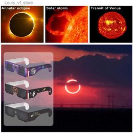 Sunglasses 20Pcs Solar Eclipse Viewing Glasses ISO Certified Paper Frame Glasses Direct Sun Viewing Glasses Childrens Glasses H240316