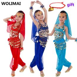 Stage Wear Bellydance Kids Belly Dance Costumes For Children Dancing Set Girls Bollywood Performance Handmade Clothes 6 Colors