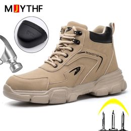Winter Work Safety Shoes Men Safety Boots Anti-smash Anti-stab Work Shoes Sneakers Steel Toe Shoes Male Work Boot Indestructible 240306