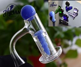 Hyman Traceless Quartz Banger Terp Slurper Straight for Smoking Colourful Marble Screw Set Bevelled Edge Flat Top Oil bongs dab rig4436556