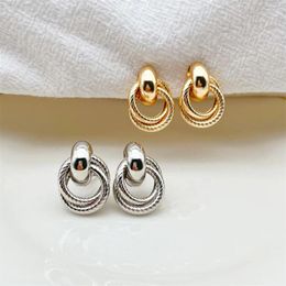 Backs Earrings Korea Style Vintage Gold Colour Geometric Clip On Fake Piercing Statement Jewellery Ear Cuff Earings Party Gift