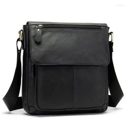 Bag High Quality Men's Shoulder Genuine Leather For Men Messenger Bags Flap Zipper Drop Ship Male Crossbody Handbags