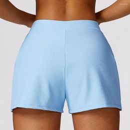 Active Shorts Women's Ribbed Yoga High Waist Sport Pocket Running Fitness Push-Up Short Pants Gym Cycling Female