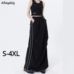 Maxi Skirt Harajuku Y2k Summer Straight Chic Allmatch Low Waist Clothes American Street Style Retro Teen Falda Aesthetic 240228