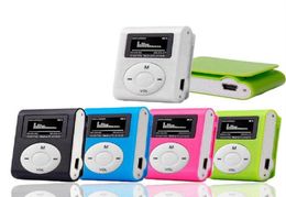 Mp3 Player Mini USB Metal Clip Portable Audio LCD Screen FM Radio Support Micro SD TF Card Lettore With Earphone Data Cable574P6038836148