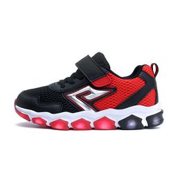 HBP Non Brand Kids Sneakers Children Baby Girls Boys Letter Mesh Led Luminous Sport Run Sneakers Shoes Light Up kids Shoes boys