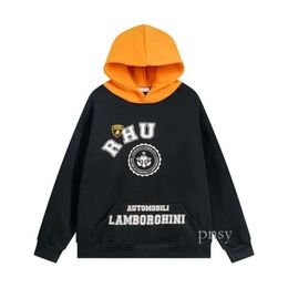 Mens Rhude Hoodie Designer Letter Print Pullover Sweatshirts Rhude Short Loose Long Sleeve High Full Zip Up Jacket Men Cotton Tops Us Size 873