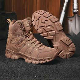 Fitness Shoes Arrival Brown Military Man Tactical Boots Size 39-45 Outdoor Waterproof Men Anti-slip Hiking For Sneakers