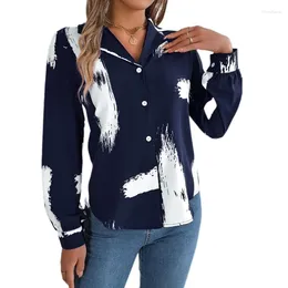 Women's Blouses Womens Turn Down Neck Button Shirt Long Sleeve Casual Lapel Collared Work Top Female Streetwear