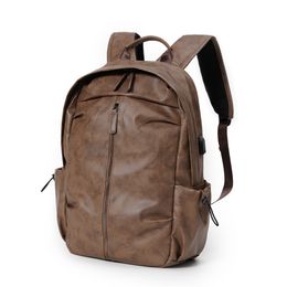 Men's Leather Travel Backpack Women Leisure College Teenager Backpacks School Backpack Man laptop Bag Leathfocus For Girls Boys Handbags