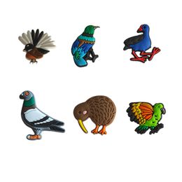 Charms 6Pcs Cartoon Bird Shoe Set For Clogs Slides Sandals Cute Funny Designs Durable Pe Material Perfect Holiday Birthday Gift Drop D Otnlo