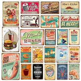 10PCS Vintage Metal Poster Tin Sign Retro Bar Pub Decor Wall Stickers Wall Art Plate Man Cave Wall Plaque Mix Random Shipment A1