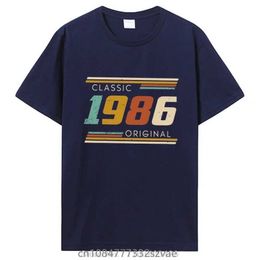 Men's Casual Shirts Funny Vintage 1986 T Shirts Summer Style Graphic Cotton tshirt Streetwear Birthday Gifts T-shirt Men Clothing OversizedC24315