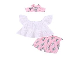 Ganzes Baby-Mädchen-Designer-Kleidung, Sommermode, T-Shirt, Kaktus-Shorts, Haar-Kaktus-Druck, 3-teiliges Set, Kinder-Designer-Kleidung, Mädchen 5797404