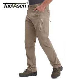 TACVASEN Summer Lightweight Trousers Mens Tactical Fishing Pants Outdoor Hiking Nylon Quick Dry Cargo Casual Work 240301