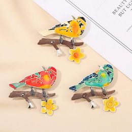 Brooches Bird Brooch Pins High Quality Enamel Ainmal Multicolor Cute For Women Party Daily Pin Year Jewellery Gift