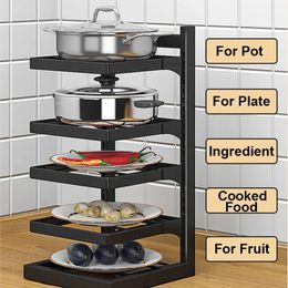 Home Storage Kitchen Accessories Adjustable Pot Rack Organiser Cabinet Storage Kitchen Organiser Pot Lid Rack Cookware Holders 240307