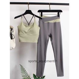 AL0LULU With Yoga Clothing Set Womens Sports Bra Gym Running Pants 71JS