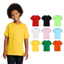 Solid Colour Children T Shirts Summer T-shirt For Girls 2-8T Tops For Boys Cotton Kids Tees School Toddler Outerwear 240313