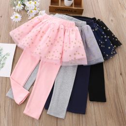 Dresses 2 3 4 5 6 Years Girls Skirts Pants Star Sequins Mesh Cotton Little Princess Spring Autumn Leggings Birthday Present Kids Clothes