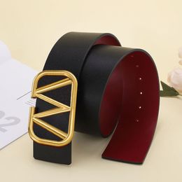 Luxury Belt Fashion Woman Wide Belts Solid Genuine Leather Elegant Letters Smooth Buckle 4 Colour width 7 0cm229T