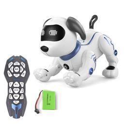TOYS Electronic Animal Pets RC Robot Dog Voice Remote Control Toys RC Stunt Music Song Toy for Kids RC Toys Birthday Gift 240307