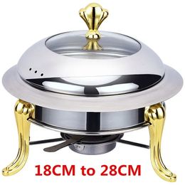 Golden stainless steel alcohol stove household commercial Removable small chafing dish solid fuel boiler cooking pots 240308