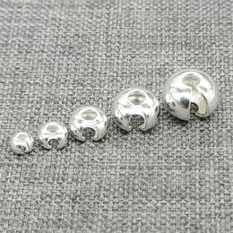 Loose Gemstones 20pcs Of 925 Sterling Silver Crimp Cover Beads 2.5mm 3mm 4mm 5mm 6mm For Bracelet Necklace