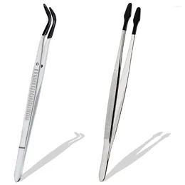 Pcs Of Rubber Tip Tweezers Set For Craft Laboratory Industrial Hobby Pliers Jewellery Stamp Plastic Box 15cm