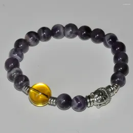 Strand Purple Quartz Stone Bracelets Yellow Bracelet Prayer Yoga Mala Beads Meditation Buddhist Tibetan