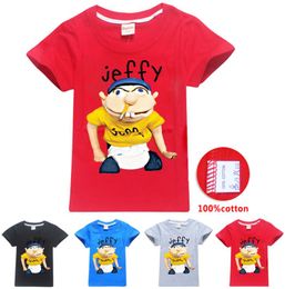 sml Jeffy printed kids tshirts 614T Kids Boys Cartoon Print 100 Cotton Tees shirts 115165cm Kids Designer Clothes Boys KSS3831173552
