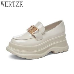 Boots 2021 Flats Platform Women Oxford Shoes Fashion Luxury Patent Leather Lightweight Casual Shoes Chunky Slip On High Heels