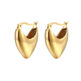 Hoop Earrings Women's Titanium Steel Irregular 18K Real Gold Plated Trendy Stainless Delicate Heart Ear Clips